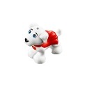 Dog, Small Super Hero with Blue Eyes, Red Cape and Superman "S" Logo Pattern (Krypto)