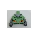 Torso Shoulder Armor with Rivets and Orange Lightning Pattern / DBG Arms with Sand Green Short Sleeves, Atom and Orange ...