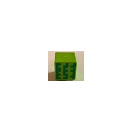 Minifigure, Head Modified Cube with 3 Green Blocky Lines Pattern (Minecraft Melon)
