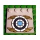 Tile, Modified 4 x 4 with Studs on Edge with Blue and White Target with Gold Wings Pattern