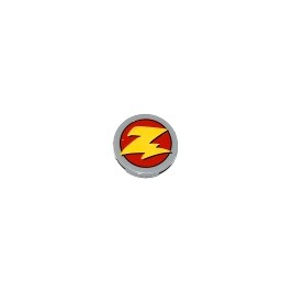 Tile, Round 2 x 2 with Yellow 'Z' (Zurg Logo) Pattern