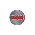 Tile, Round 1 x 1 with Red Bat Batman Logo Pattern (76052)