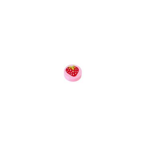 Tile, Round 1 x 1 with Strawberry Pattern