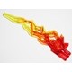 Hero Factory Weapon Accessory - Flame/Lightning Bolt with Axle Hole with Marbled Trans-Yellow Pattern