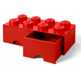Caja de almacenaje 8 con cajones rojo