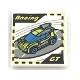 Tile 2 x 2 with Groove with "Racing", "GT" and Race Car Video Game Pattern