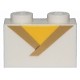 Brick 1 x 2 with Gold Trim and Yellow Triangle Pattern