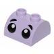 Brick, Modified 2 x 2 Curved Top with 2 Top Studs with Black Eyes and Eyebrows Pattern
