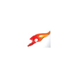 Wave Rounded Double with Axle (Flame) with Marbled Bright Light Orange Pattern