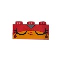 Brick 1 x 3 with Cat Face Sleeping Smiling Pattern (Warrior Kitty)