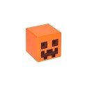 Minifigure, Head Modified Cube with Dark Brown and Reddish Brown Squares and Rectangles Pattern (Minecraft Pumpkin Jack ...