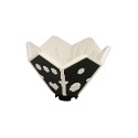 Dice Spinner with White Inside and Hexagonal Dots, Hearts and Skulls Pattern