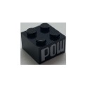 Brick 2 x 2 with 'POW' Pattern on Two Sides