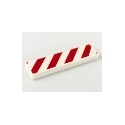 Tile 1 x 4 with Red and White Danger Stripes Red Pattern