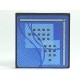 Road Sign 2 x 2 Square with Clip with Curved Blue Lines and Small Black Squares Pattern (Computer Screen)