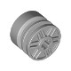 Wheel 18mm D. x 14mm with Axle Hole, Fake Bolts and Shallow Spokes