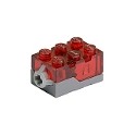 Electric, Light Brick 2 x 3 x 1 1/3 with Trans-Red Top and Red LED Light