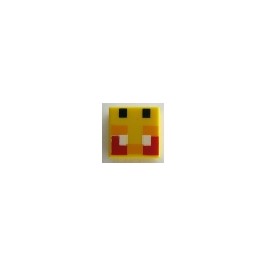 Tile 1 x 1 with Groove with Angry Bee Eyes Minecraft Pixelated Pattern
