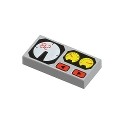 Tile 1 x 2 with Groove with Red 82, Yellow and White Gauges Pattern