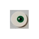 Tile, Round 3 x 3 with Green Eye Pattern