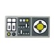 Tile 1 x 2 with Groove with Vehicle Control Panel Two Sliders Pattern