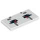 Tile 2 x 4 with Black, Dark Bluish Gray and Red Rectangles Pattern (Minecraft Ghast Open Eyes)