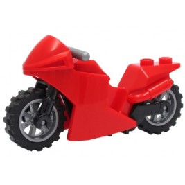 Moto roja - Manillar plateado