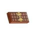 Tile 1 x 2 with Groove with Candy Bar Chocolate Blocks and Gold Bow Pattern