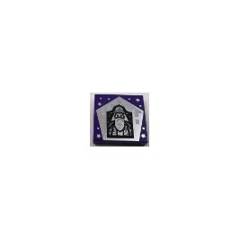 Tile 2 x 2 with Groove with Chocolate Frog Card Albus Dumbledore Silver Pattern