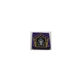 Tile 2 x 2 with Groove with Chocolate Frog Card Albus Dumbledore Gold Pattern