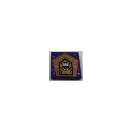 Tile 2 x 2 with Groove with Chocolate Frog Card Helga Hufflepuff Pattern