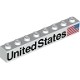 Brick 1 x 8 with Black 'United States' and Flag Pattern Model Right Side