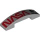 Slope, Curved 4 x 1 Double with Red 'NASA' and Black 'esa' Logo on Metallic Silver Background Pattern