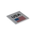 Tile 6 x 6 with Bottom Tubes with 'USA' and United States Flag Pattern