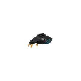 Dragon Head (Ninjago) Jaw with 2 Bar Handles on Back - Closed Ends with Gold Teeth, Red Eyes and Dark Turquoise Scales P...