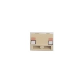Brick 1 x 2 with Pixelated Minecraft White Eyes Pattern