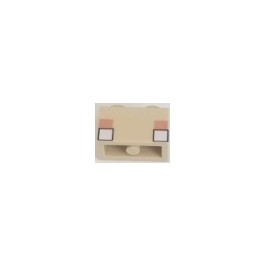 Brick 1 x 2 with Pixelated Minecraft White Eyes Pattern