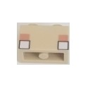 Brick 1 x 2 with Pixelated Minecraft White Eyes Pattern