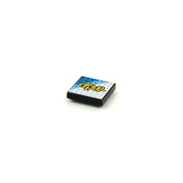 Tile 2 x 2 with Groove with BeatBit Album Cover - Yellow Title on White, Bright Light Blue and Blue Background with Dot ...