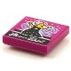 Tile 2 x 2 with Groove with BeatBit Album Cover - Singer with Pink Hair in Black Dress Pattern