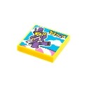 Tile 2 x 2 with Groove with BeatBit Album Cover - Minifig in Purple Suit with Candy Cane Pattern