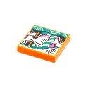 Tile 2 x 2 with Groove with BeatBit Album Cover - Carousel Horse Pattern