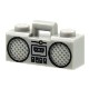 Minifigure, Utensil Radio Boom Box with Bar Handle with Black Cassette Player, Switches and Rimmed Speakers Pattern