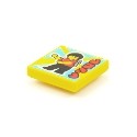 Tile 2 x 2 with Groove with BeatBit Album Cover - Minifigure with Backpack Dancing Pattern