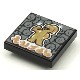 Tile 2 x 2 with Groove with BeatBit Album Cover - Gold Singer with Minifigure Audience Pattern