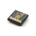 Tile 2 x 2 with Groove with BeatBit Album Cover - Gold Singer with Minifigure Audience Pattern