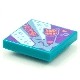 Tile 2 x 2 with Groove with BeatBit Album Cover - Metallic Light Blue Stars and Cat Head Microphone Pattern