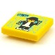 Tile 2 x 2 with Groove with BeatBit Album Cover - Minifigure Dancing Robot with Medium Azure Circuitry Pattern