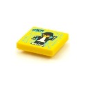 Tile 2 x 2 with Groove with BeatBit Album Cover - Minifigure Dancing Robot with Medium Azure Circuitry Pattern