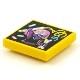 Tile 2 x 2 with Groove with BeatBit Album Cover - Dark Purple Girl with Glowsticks Pattern